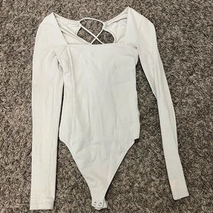 American Eagle Outfitters Cream Long Sleeve Top